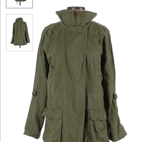 Matty M Linen-Blend Olive Green Utilitarian Jacket - Picture 2 of 8